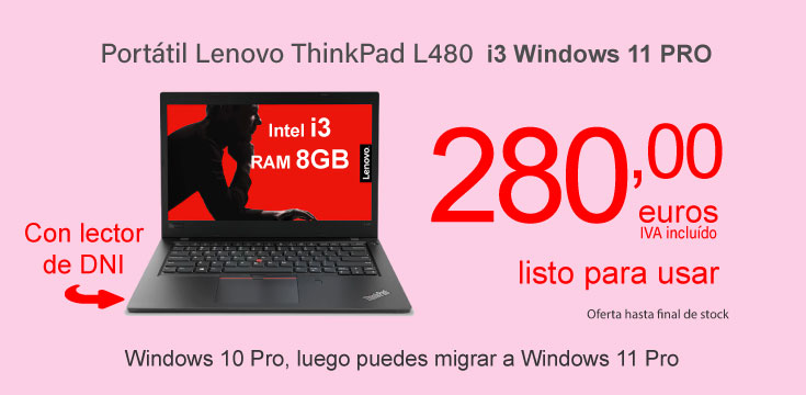 Portatil Lenovo i3 8GB de RAM Windows 10 o 11 Pro