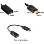 Cable Adaptador DisplayPort (DP) a HDMI 1080P Resolución 4K de 24cm de largo