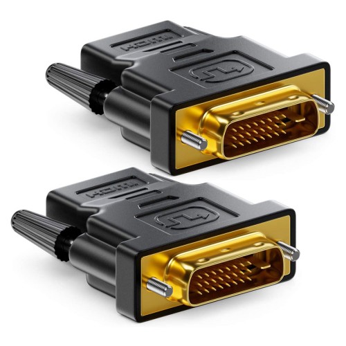 2 Adaptadores  DVI a HDMI Hembra a Conector DVI (24+1) Full HD 1080p